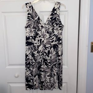WHBM White House, Black Market fit & flare mini dress black, white gray